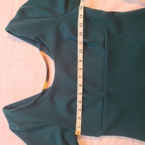 Laundry by Design Fitted Mini Dress Green 3/4 Sleeve, Size 6 - Picture 4 of 8